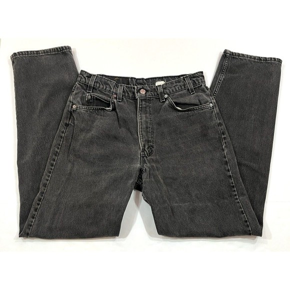 Vintage 90s Levis 550 Jeans Mens Black Relaxed Fit Tapered Leg Made in USA 33x32 - Picture 1 of 6